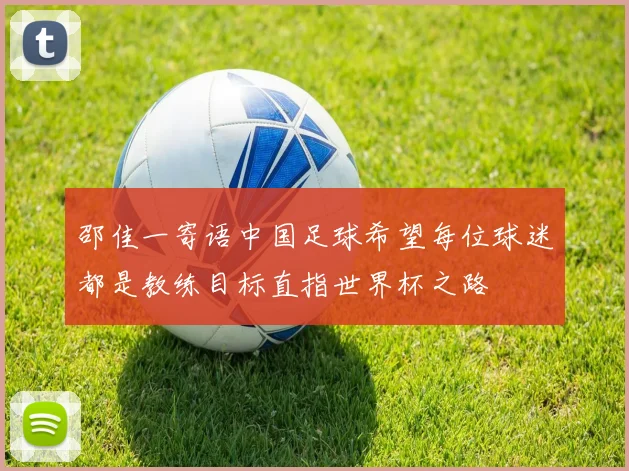 邵佳一寄语中国足球希望每位球迷都是教练目标直指世界杯之路